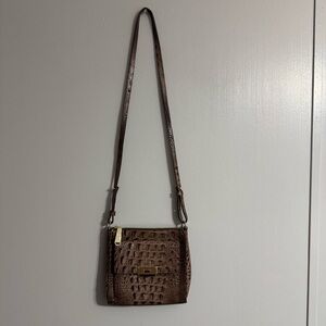 Brahmin Brown Croc Prints Crossbody Handbag